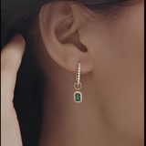 Emerald Halo Hoop Charm