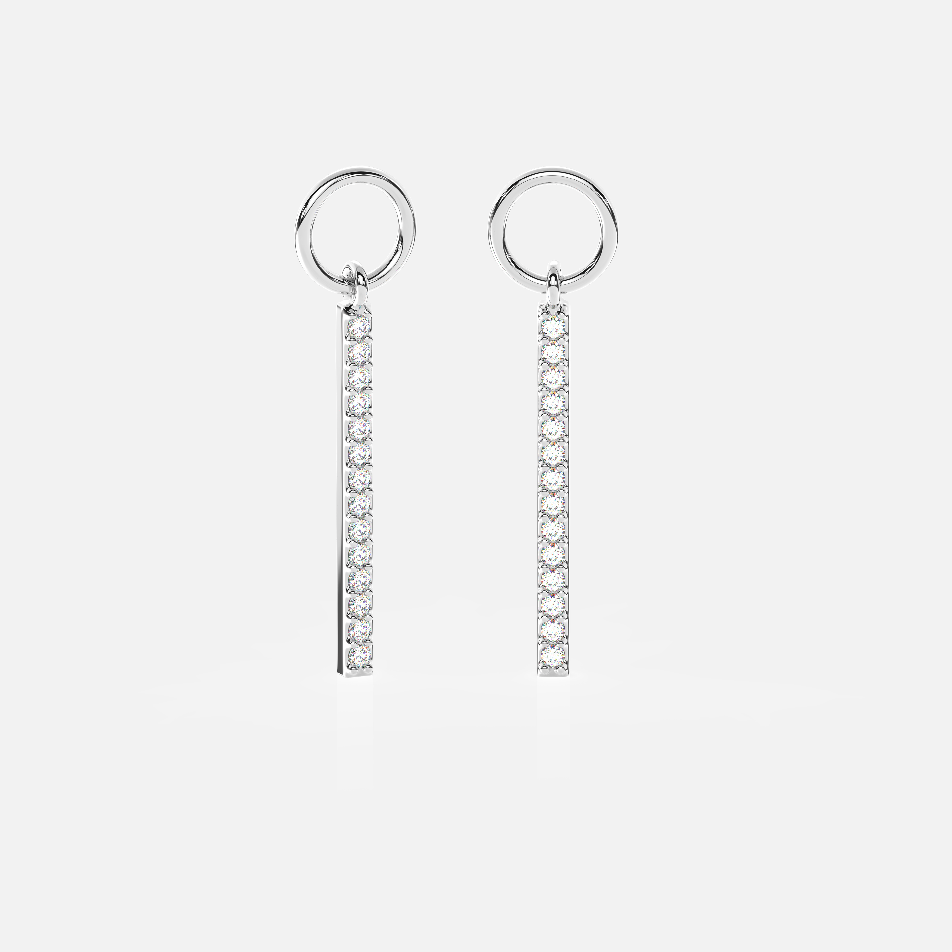Pave Bar Hoop Charm