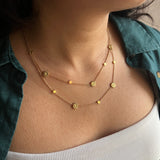 Sunflower Enamel Necklace Stack