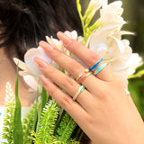 2-in-1 Enamel Wave Ring- Blue