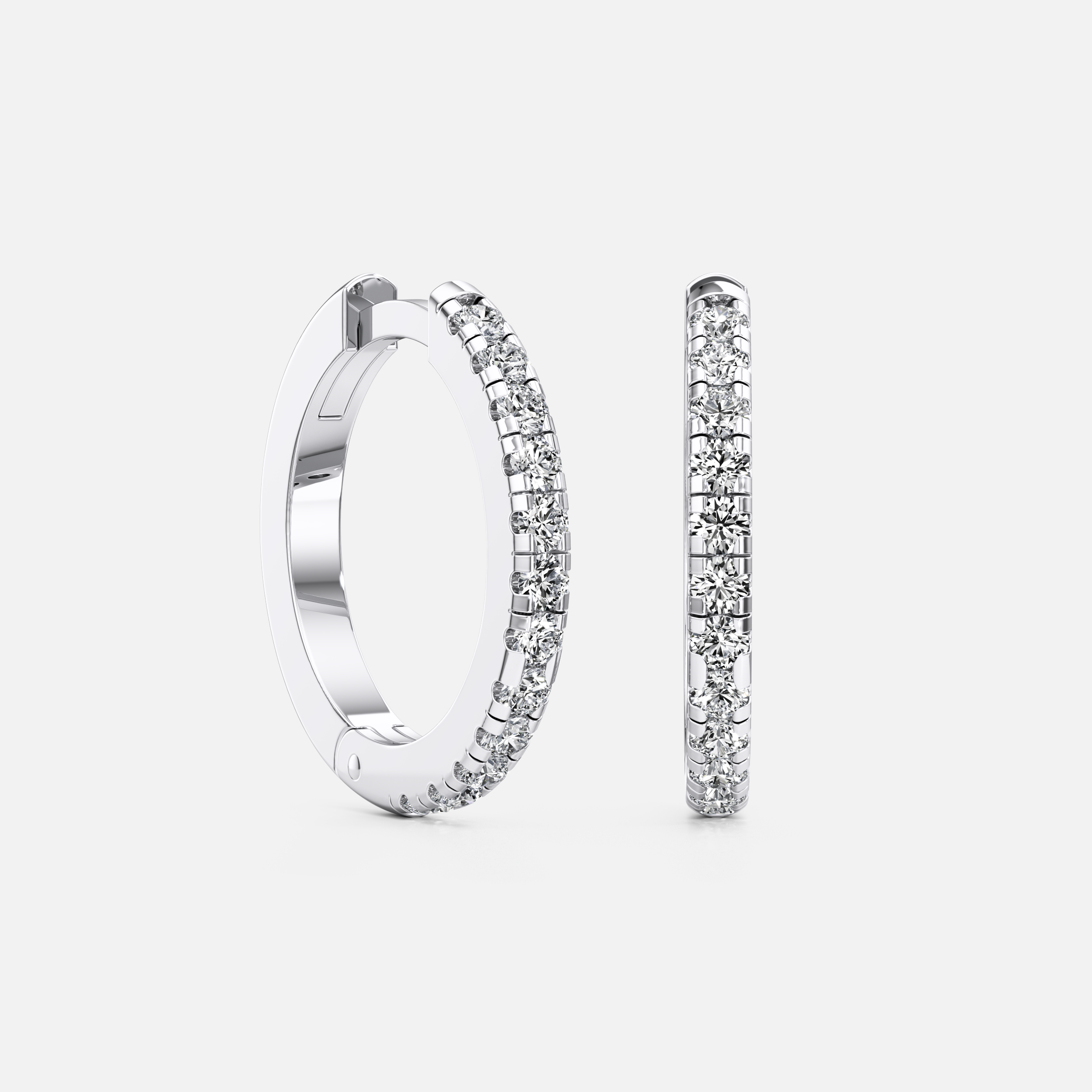Classic Pave Medium Hoops