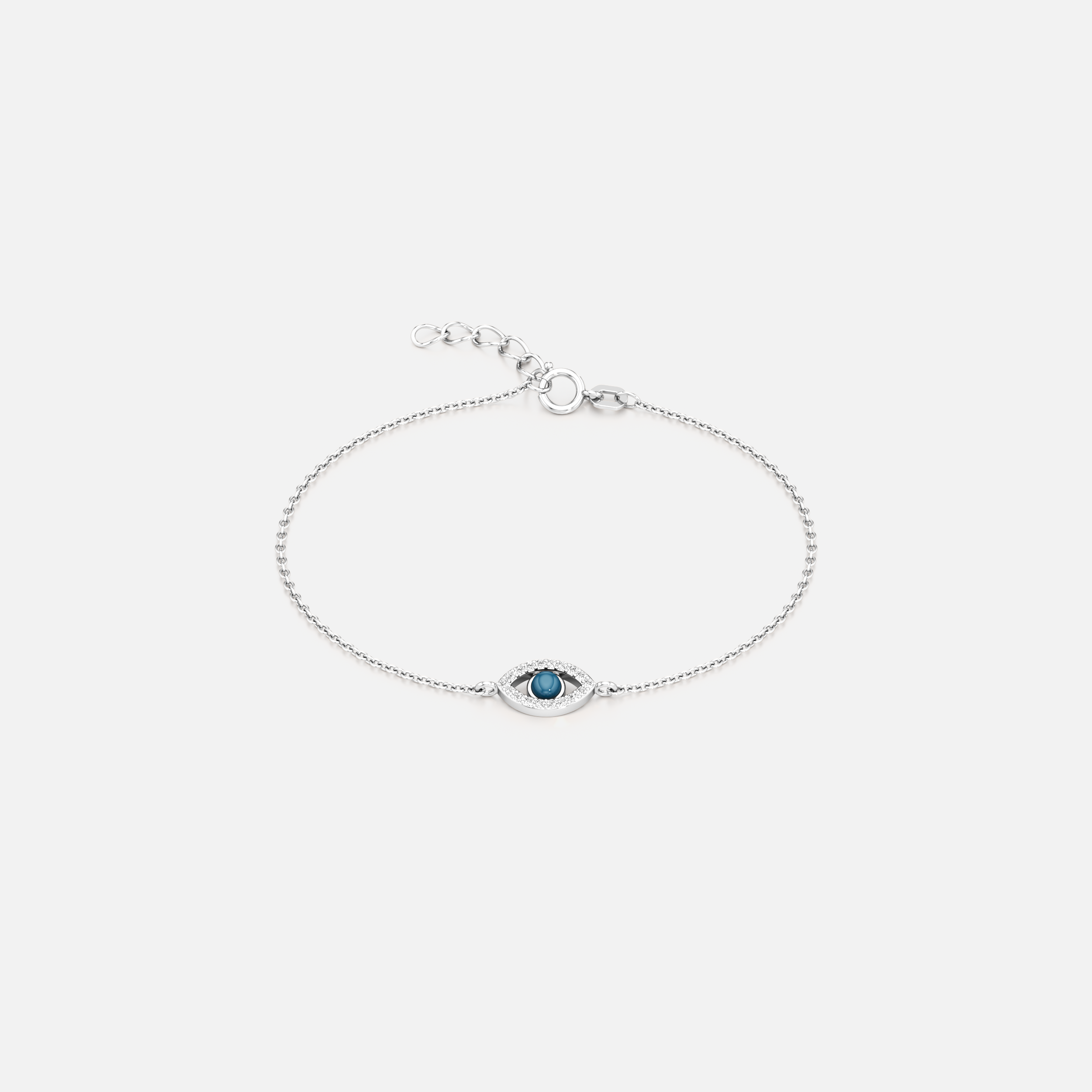 Evil Eye Pave Bracelet- Blue - Main Image
