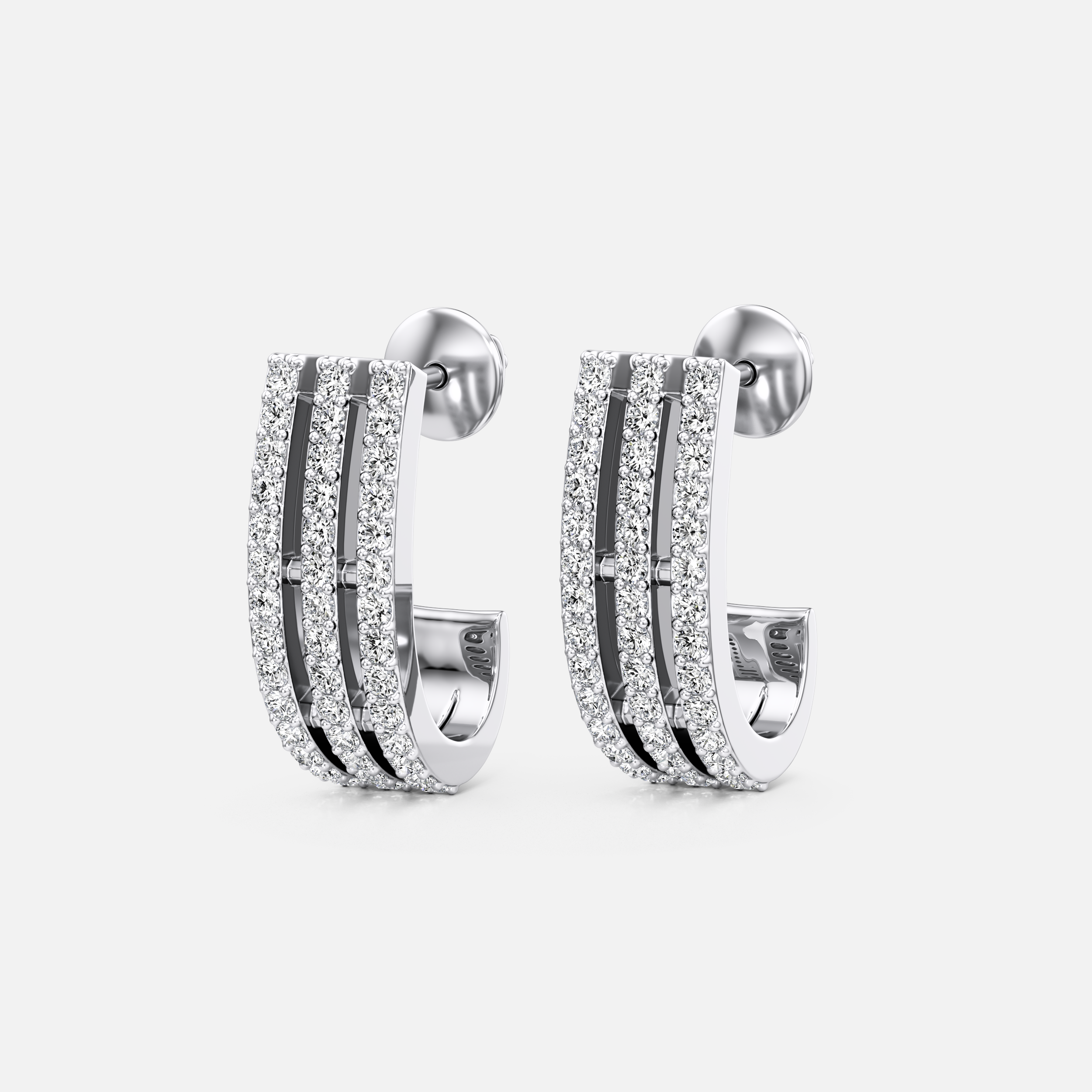 3 Line Pave Earrings