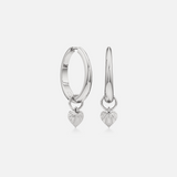 Textured Heart Hoops