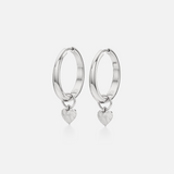 Textured Heart Hoops