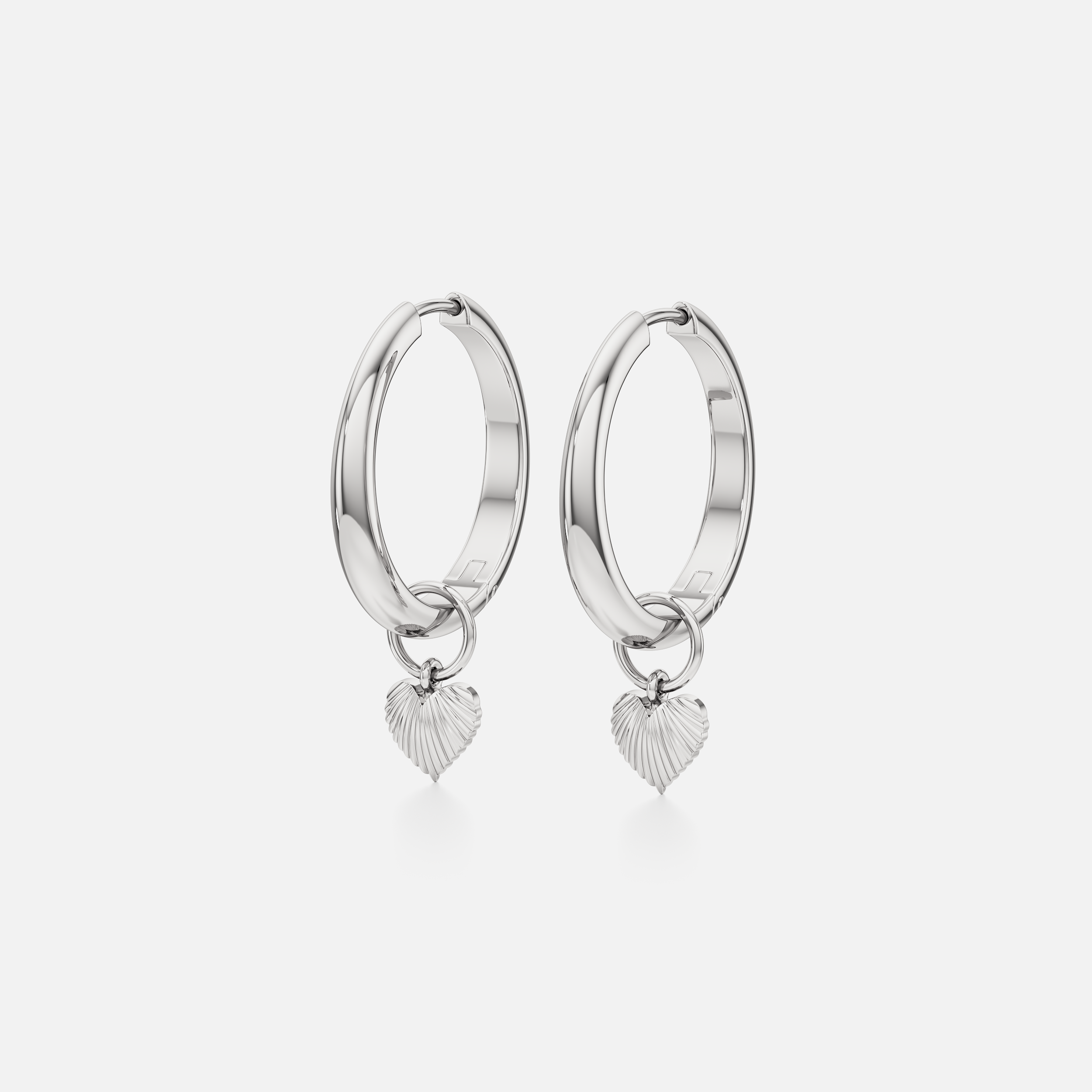 Textured Heart Hoops