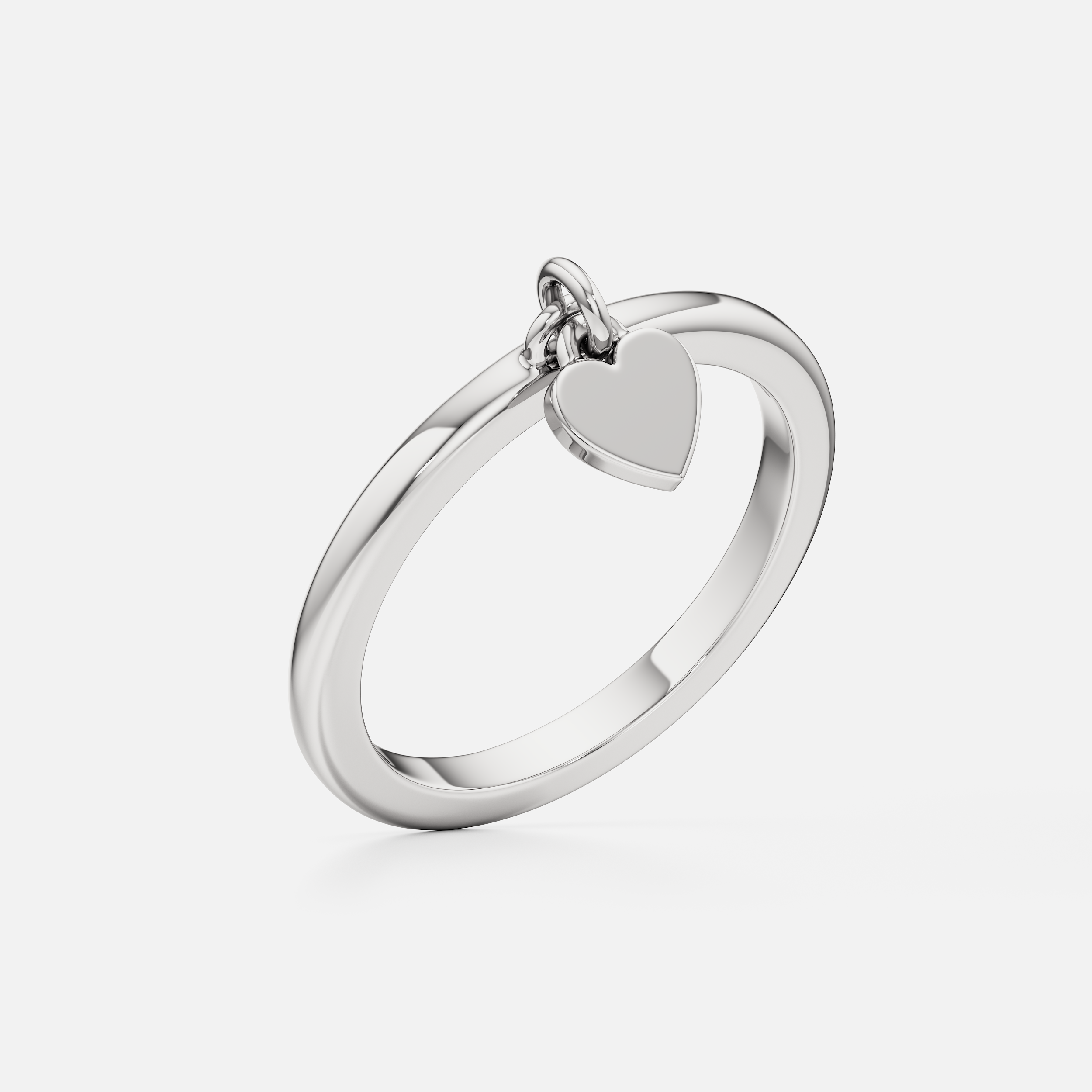 Engravable Heart Dangle Ring