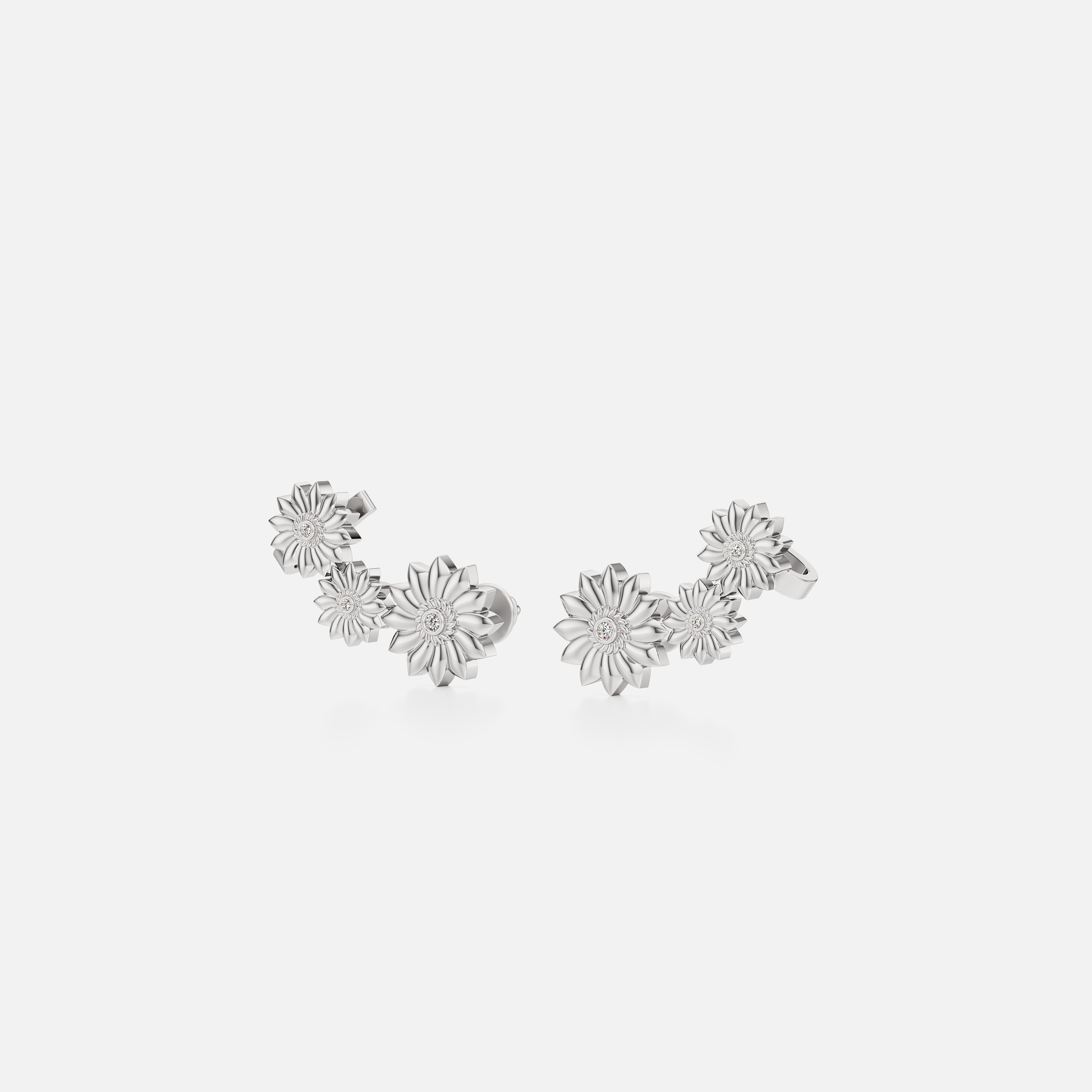 Sunflower Trio Ear Climber