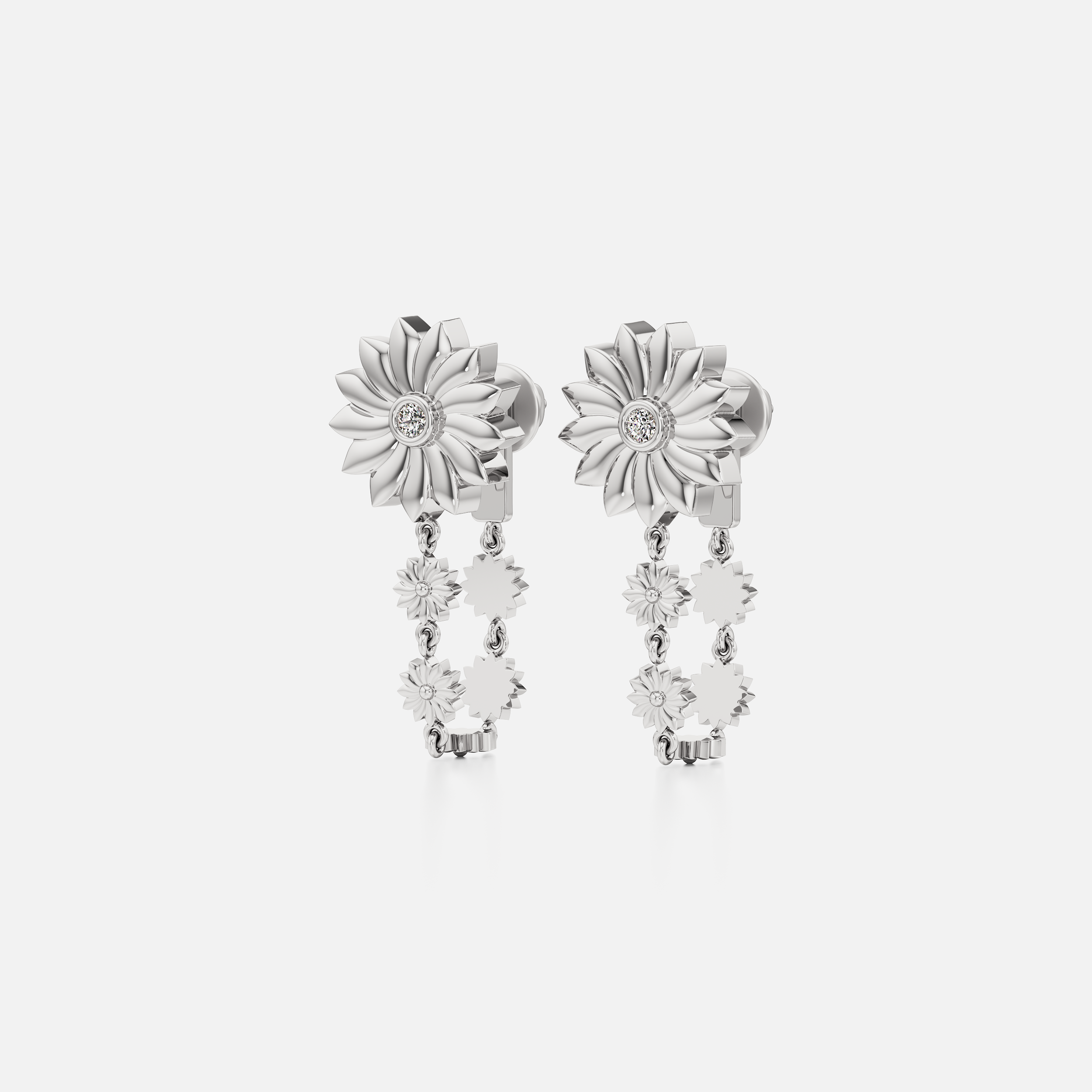 Sunflower Chain Earrings