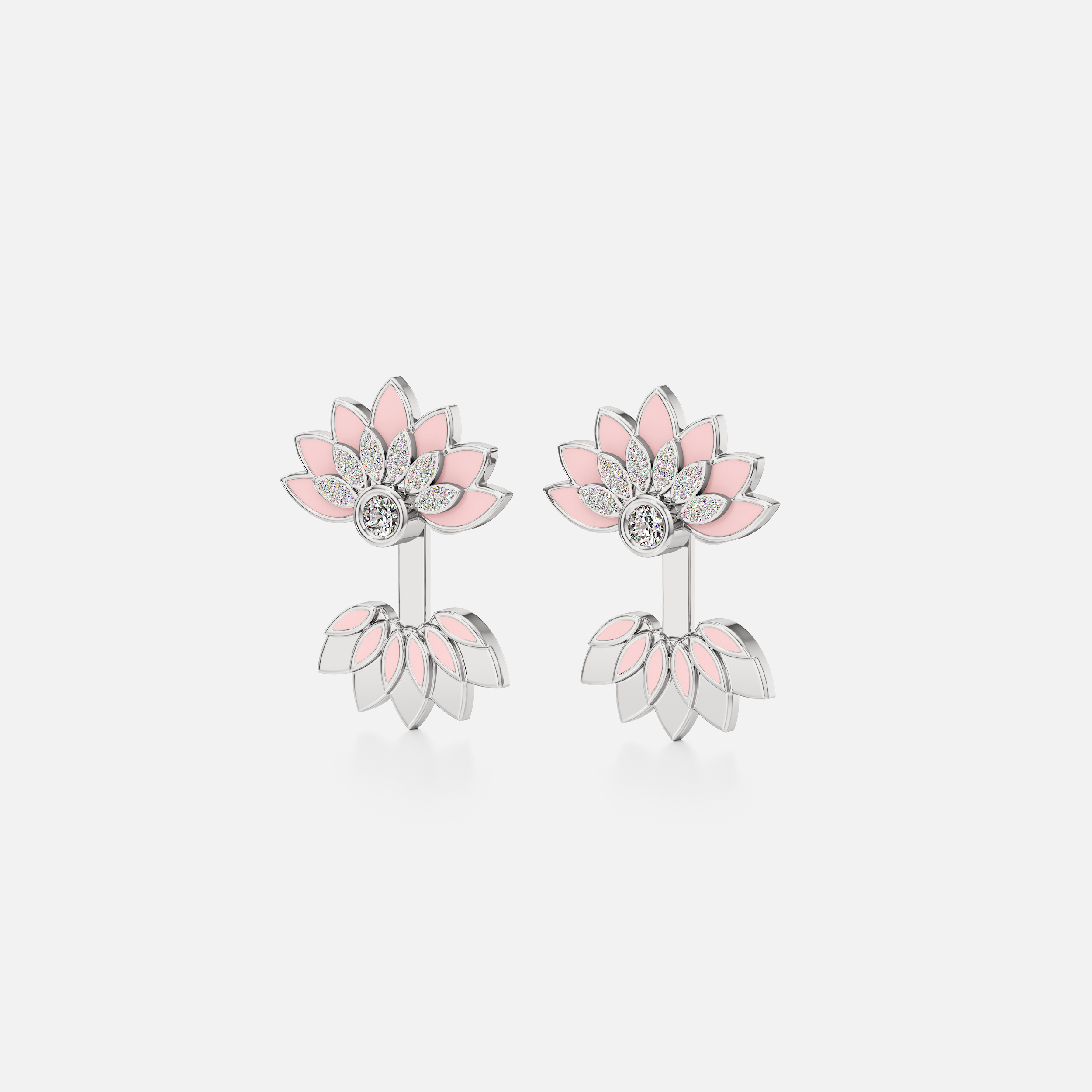 Lotus Enamel Earrings