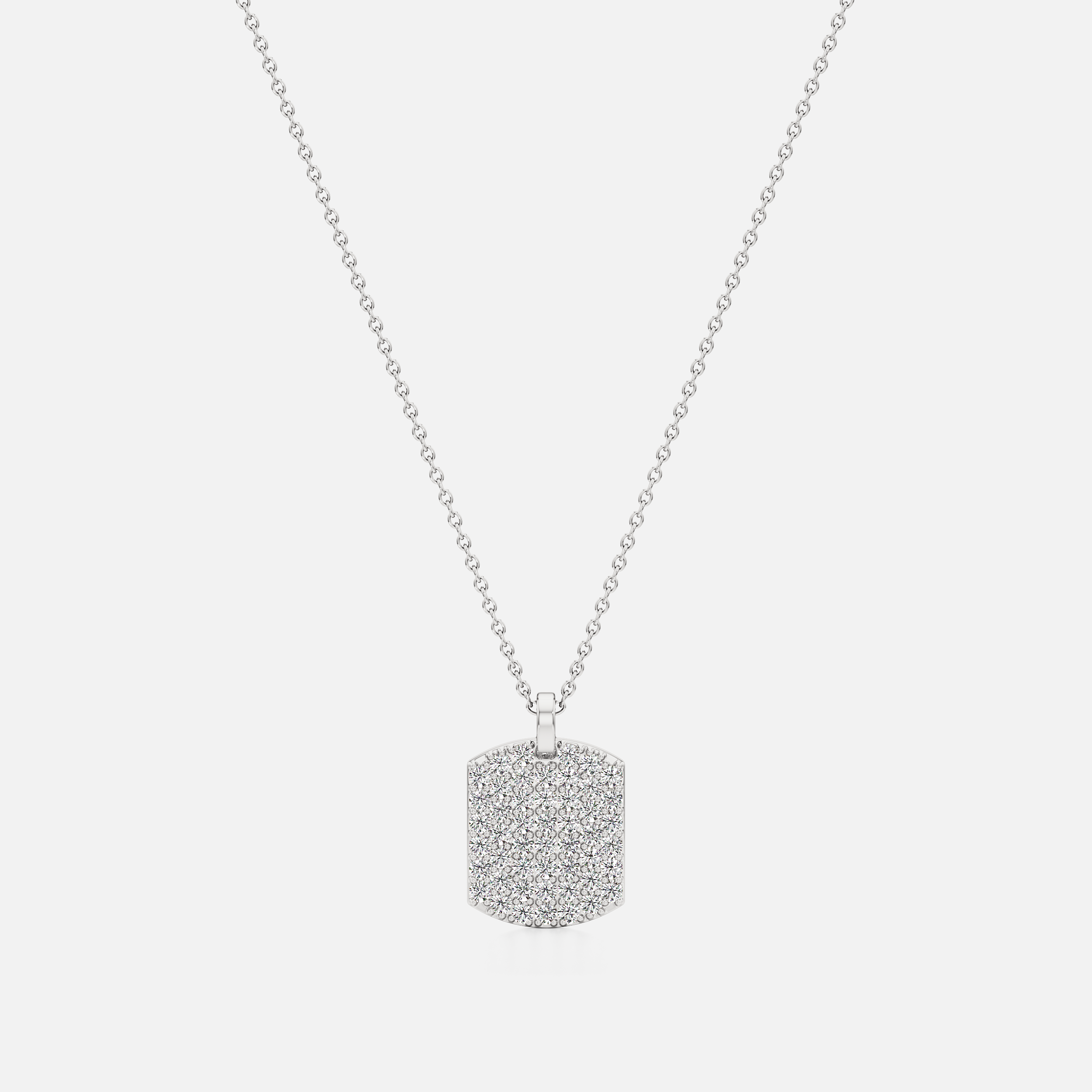 Pave Small Tag Necklace