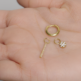 Round Pave Hoop Charm