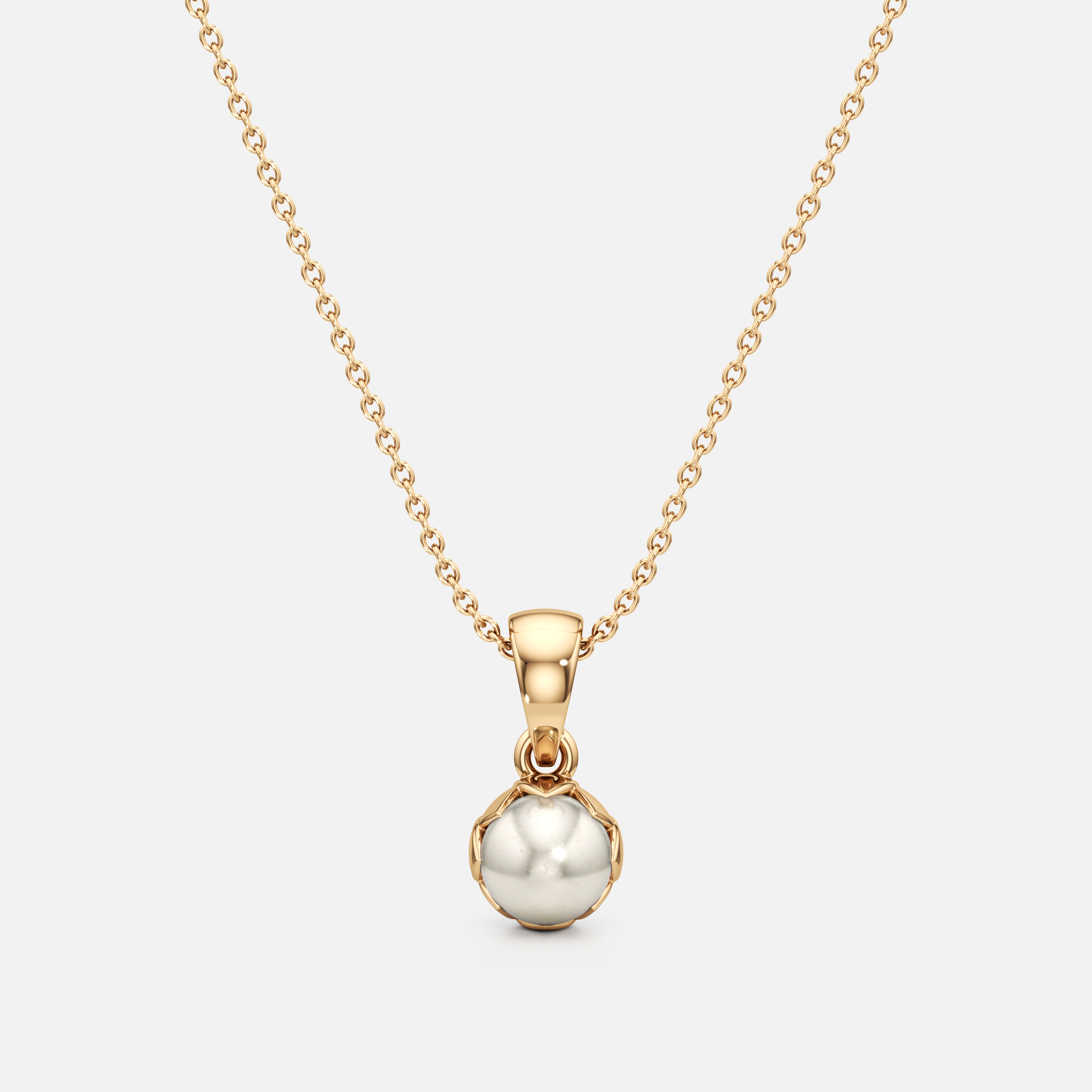 Tulip Bloom Pearl Pendant