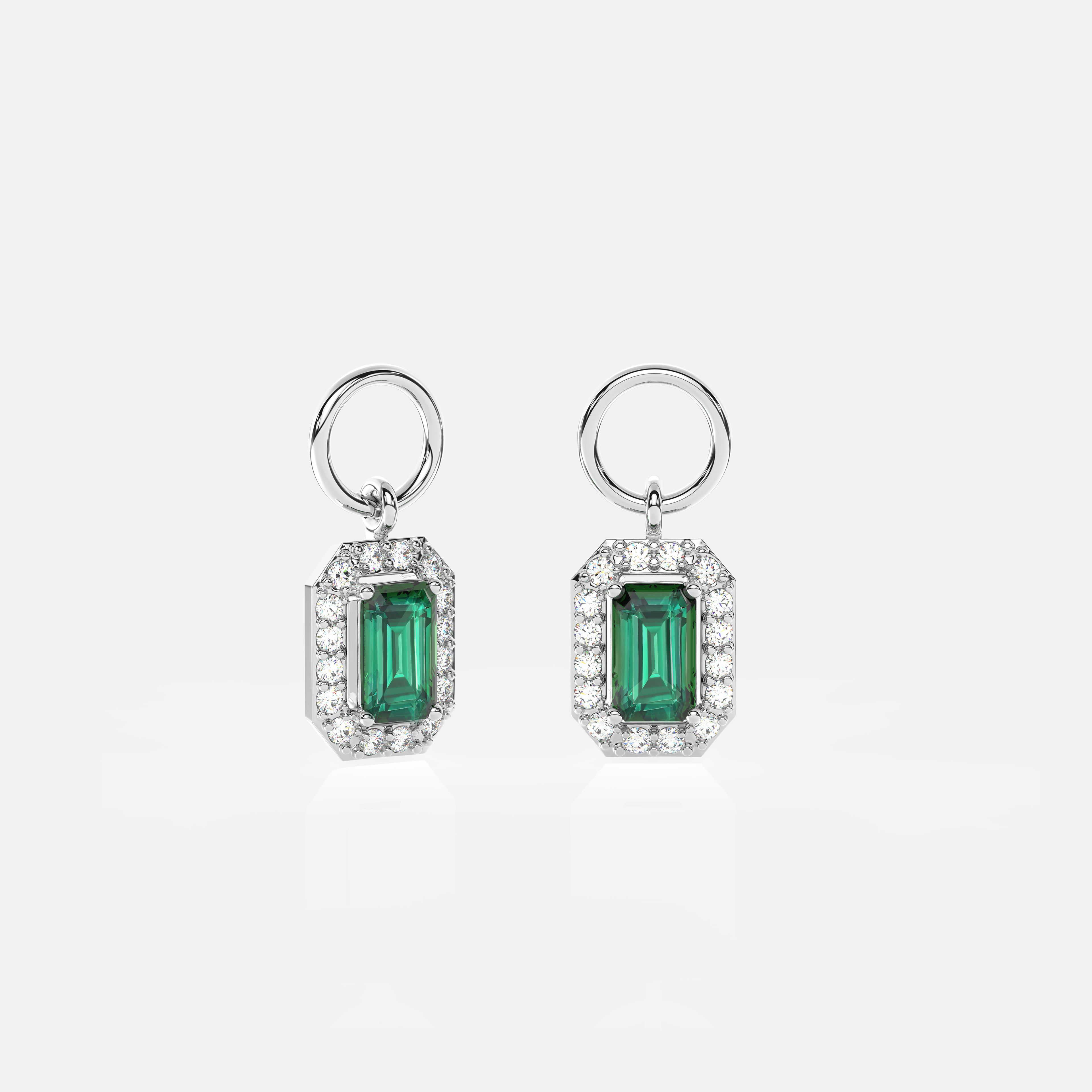 Emerald Halo Hoop Charm