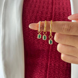 Emerald Halo Hoop Charm